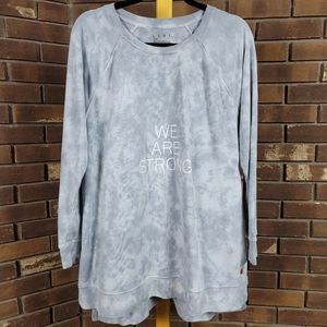 Livi Lane Bryant french terry sweatshirt gray white tie tye graphic tunic
